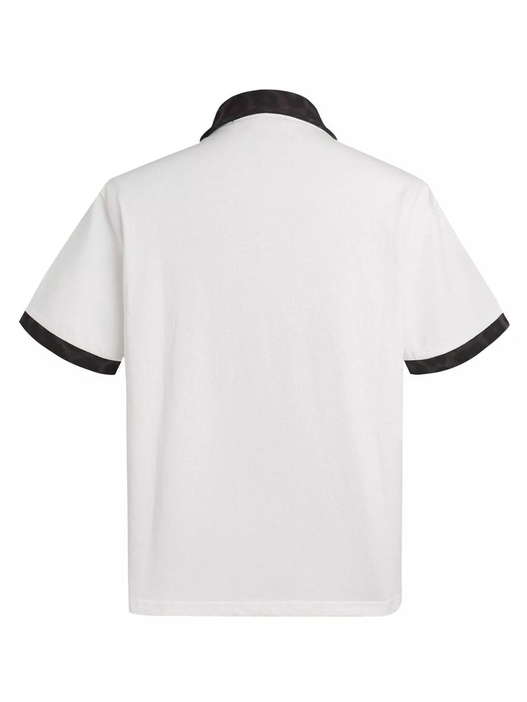Men's Graphic Leopard Collar Short Sleeve Polo