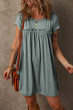 Frilled Gathered Seam Round Neck T Shirt Dress thumbnail 2
