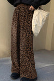 Leopard Print Elastic High Waist Loose Corduroy Pants thumbnail 4