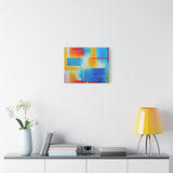 Abstract Color Field Matte Canvas Print — Vibrant Blue, Yellow & Red Stretched Wall Art thumbnail 45