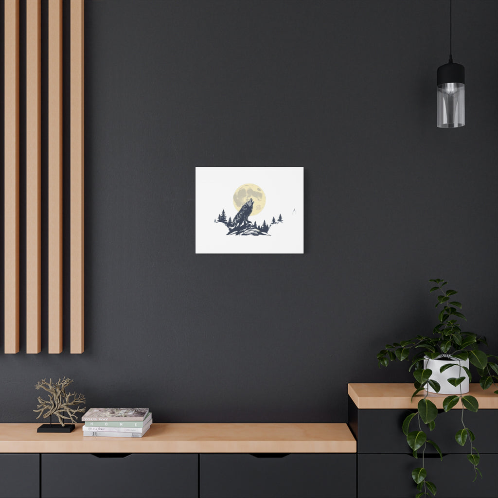 Howling Wolf Moon Matte Canvas Wall Art — Stretched 1.25"
