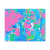 Neon Splash Abstract Canvas Print – Bright Pink & Aqua Modern Wall Art thumbnail 7