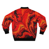 Red Lava Marble Bomber Jacket — Bold All-Over Print Men's Jacket thumbnail 2
