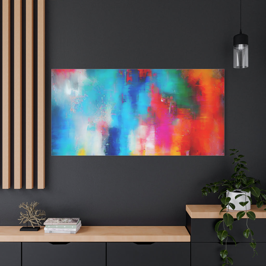 Vibrant Abstract Color Splash Matte Canvas Print