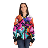 Floral Graffiti Bomber Jacket thumbnail 3
