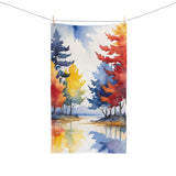 Autumn Watercolor Trees Hand Towel thumbnail 3