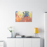 Abstract Colorful Brushstroke Matte Canvas Wall Art – Vibrant Orange & Green Stretched Print thumbnail 13