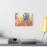 Abstract Colorful Brushstroke Matte Canvas Wall Art – Vibrant Orange & Green Stretched Print thumbnail 3