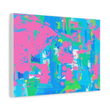 Neon Splash Abstract Canvas Print – Bright Pink & Aqua Modern Wall Art thumbnail 38
