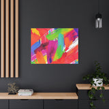 Abstract Rainbow Brushstrokes Matte Canvas Wall Art — Vibrant Stretched 1.25" thumbnail 79