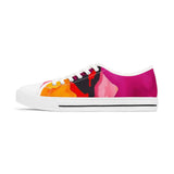 Low Top Sneakers — Vibrant Pink & Orange Abstract Canvas Shoes thumbnail 3