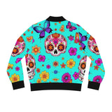 Day of the Dead Floral Bomber Jacket — Sugar Skull & Butterflies thumbnail 2