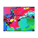 Abstract Neon Splash Matte Canvas Print — Vibrant Colorful Stretched Wall Art thumbnail 4