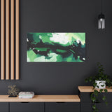 Abstract Green Brushstroke Canvas Print thumbnail 85