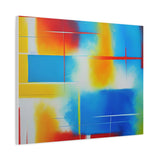Abstract Color Field Matte Canvas Print — Vibrant Blue, Yellow & Red Stretched Wall Art thumbnail 62