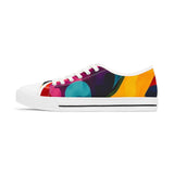 Colorful Abstract Women's Low Top Sneakers — Vibrant Gradient Canvas Shoes thumbnail 2
