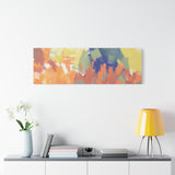 Abstract Colorful Brushstroke Matte Canvas Wall Art – Vibrant Orange & Green Stretched Print thumbnail 1