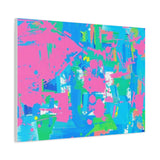 Neon Splash Abstract Canvas Print – Bright Pink & Aqua Modern Wall Art thumbnail 65
