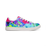 Abstract Neon Splash Leather Sneakers — Men's Low-Top Street Shoes thumbnail 5