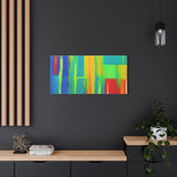 Abstract Rainbow Blocks Matte Canvas Print thumbnail 76