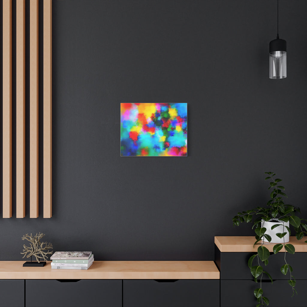 Abstract Rainbow Splash Matte Canvas Print