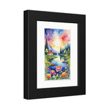 Framed Nature Poster — Watercolor Lakeside Landscape Art Print thumbnail 4