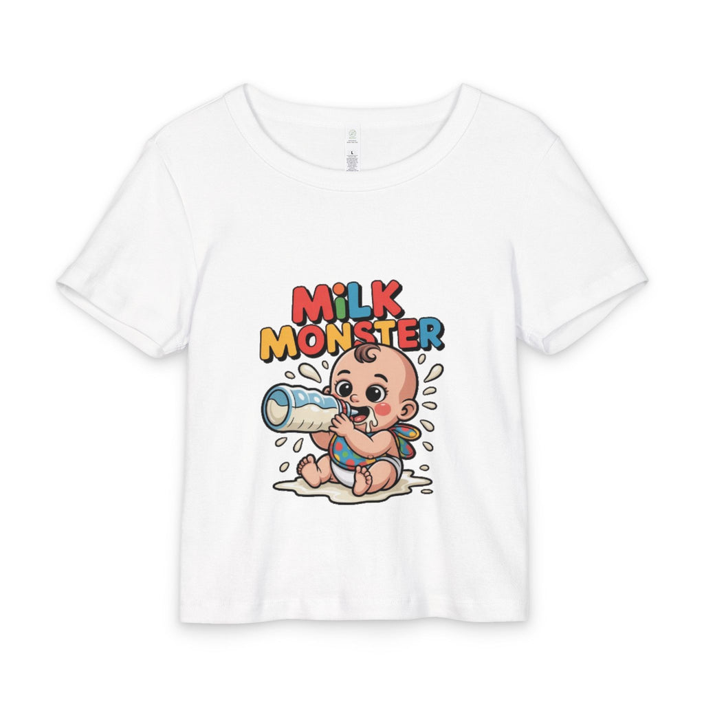 Milk Monster Baby Tee – Cute Cartoon Bottle-Feeding Infant Shirt (Organic Rib)