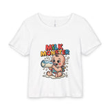 Milk Monster Baby Tee – Cute Cartoon Bottle-Feeding Infant Shirt (Organic Rib) thumbnail 1