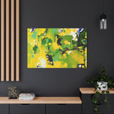 Abstract Green & Yellow Matte Canvas Print – Vibrant Modern Wall Art thumbnail 88