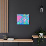 Neon Splash Abstract Canvas Print – Bright Pink & Aqua Modern Wall Art thumbnail 55