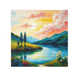 Scenic Sunrise Lake Face Towel thumbnail 3