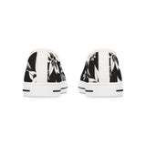 Low Top Sneakers — Black & White Floral Canvas Women's Casual Shoes thumbnail 7