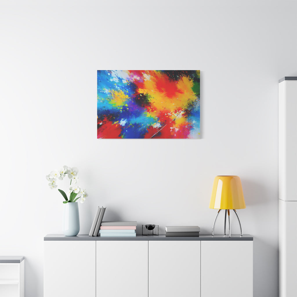 Abstract Color Splash Matte Canvas Print — Vibrant Stretched Wall Art