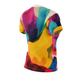 Abstract Color Splash Women's Tee — Vibrant All-Over Print thumbnail 3