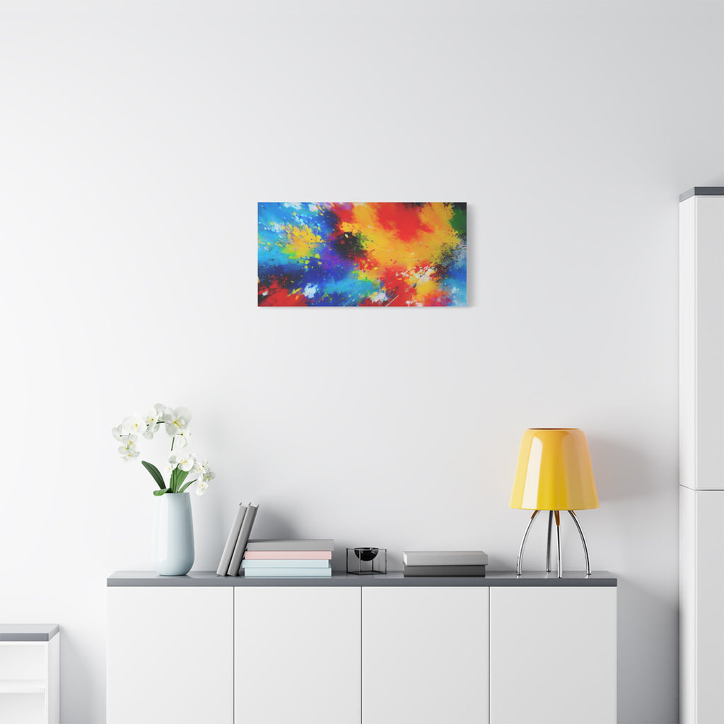 Abstract Color Splash Matte Canvas Print — Vibrant Stretched Wall Art