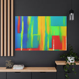 Abstract Rainbow Blocks Matte Canvas Print thumbnail 100