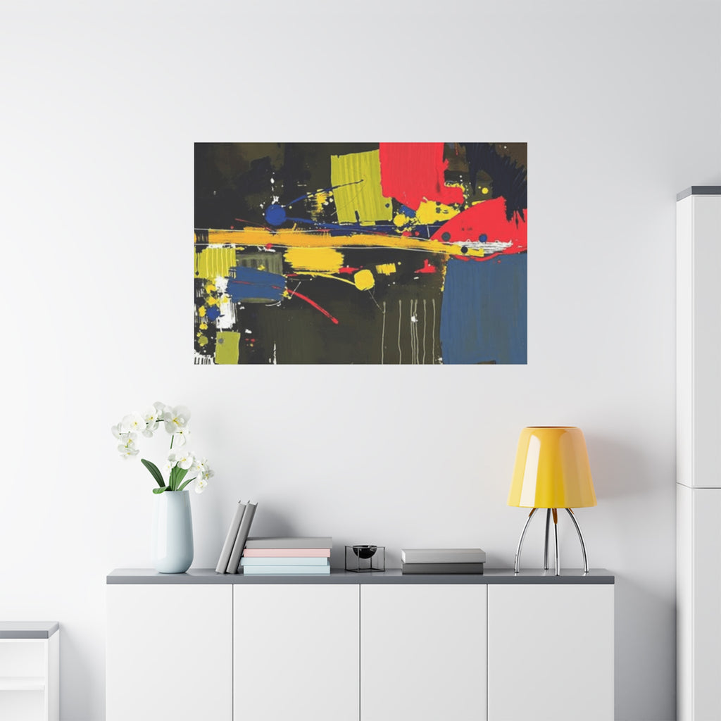 Abstract Color Splash Matte Canvas Print — Modern Stretched Wall Art