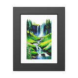 Waterfall Framed Art Print — Serene Landscape Poster for Home Decor thumbnail 1