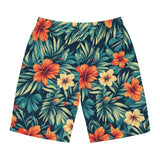 Tropical Hibiscus Board Shorts — Men's Floral Swim Trunks thumbnail 2