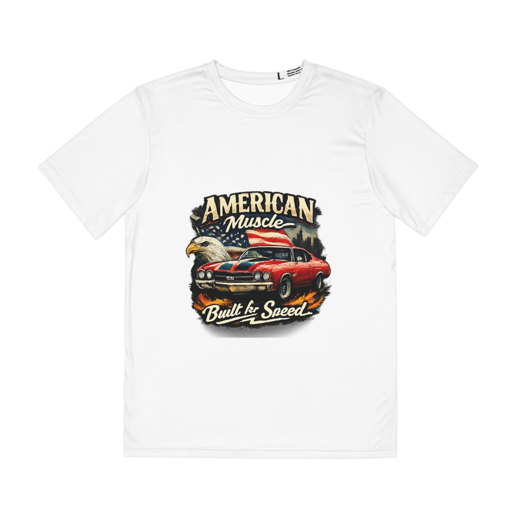 American Muscle Car Tee — "Built for Speed" Patriotic Eagle Graphic