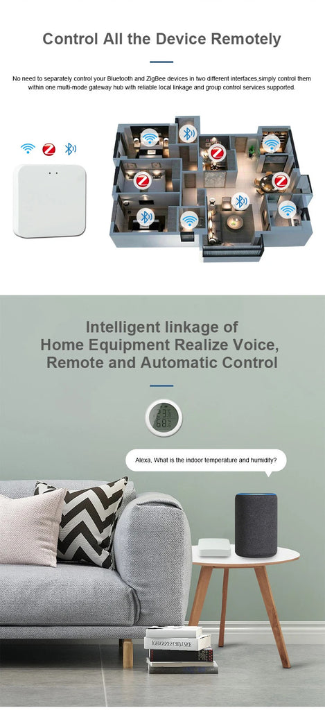 Tuya Wireless Smart Multi-Mode Gateway Hub – Bluetooth & ZigBee Mesh, Smart Life App, Alexa & Google Home Compatible