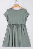 Frilled Gathered Seam Round Neck T Shirt Dress thumbnail 6