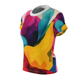 Abstract Color Splash Women's Tee — Vibrant All-Over Print thumbnail 2