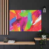 Abstract Rainbow Brushstrokes Matte Canvas Wall Art — Vibrant Stretched 1.25" thumbnail 100