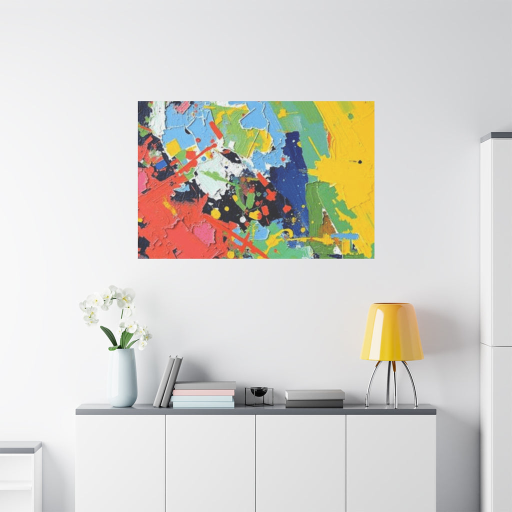 Abstract Color Splash Matte Canvas — Stretched Wall Art