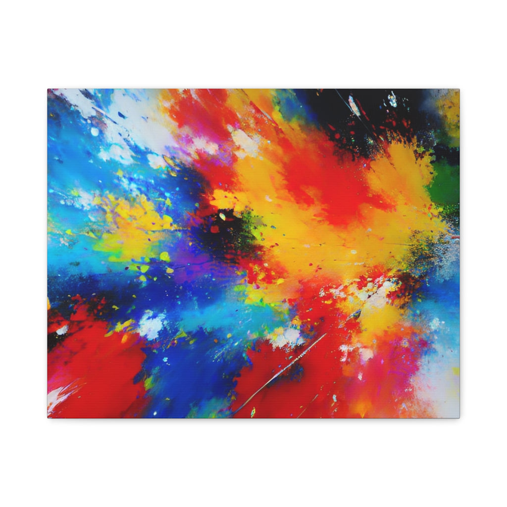 Abstract Color Splash Matte Canvas Print — Vibrant Stretched Wall Art