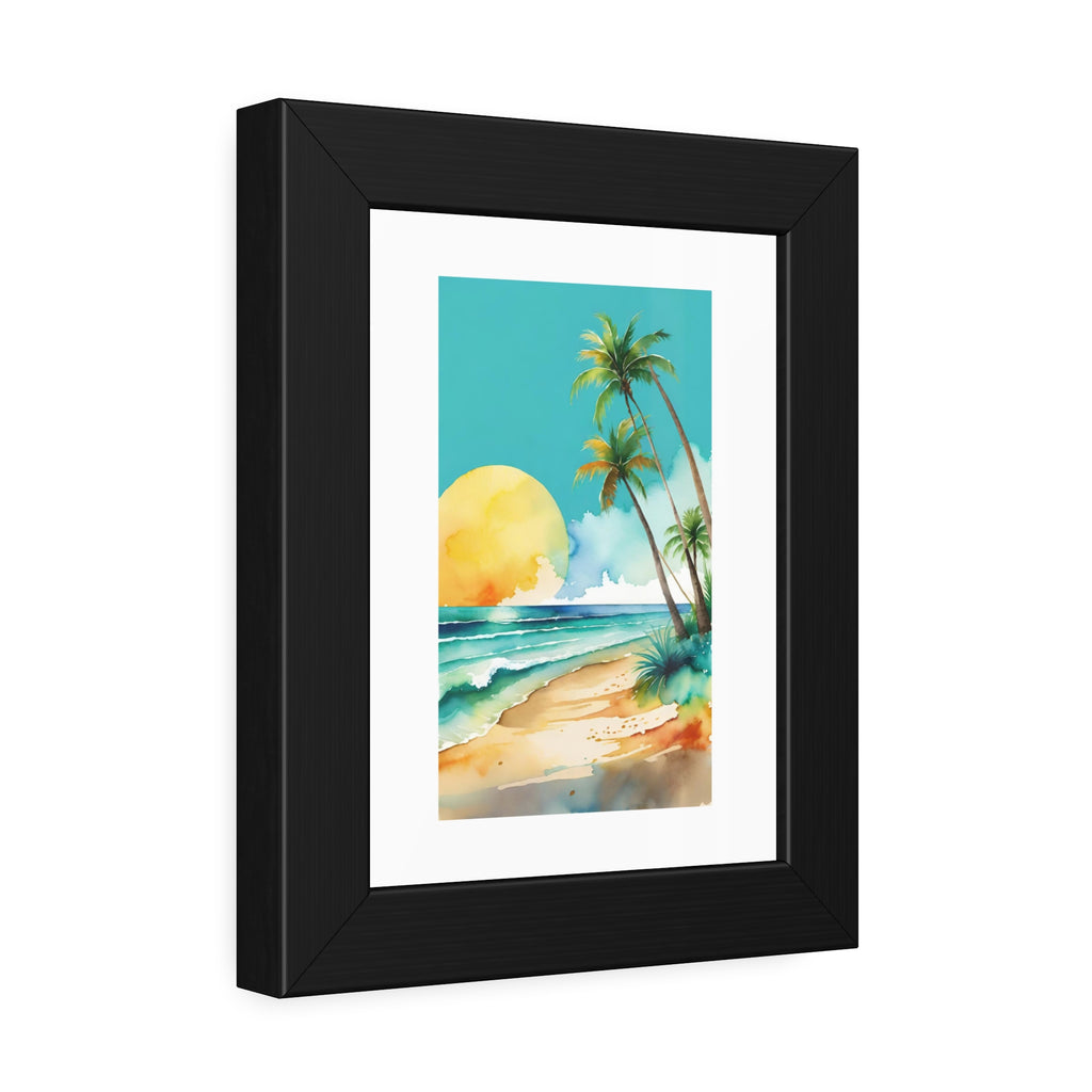 Tropical Sunset Beach Framed Poster