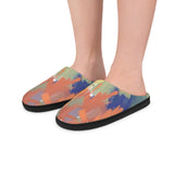 Abstract Brushstroke Women's Indoor Slippers — Colorful Cozy House Shoes thumbnail 5