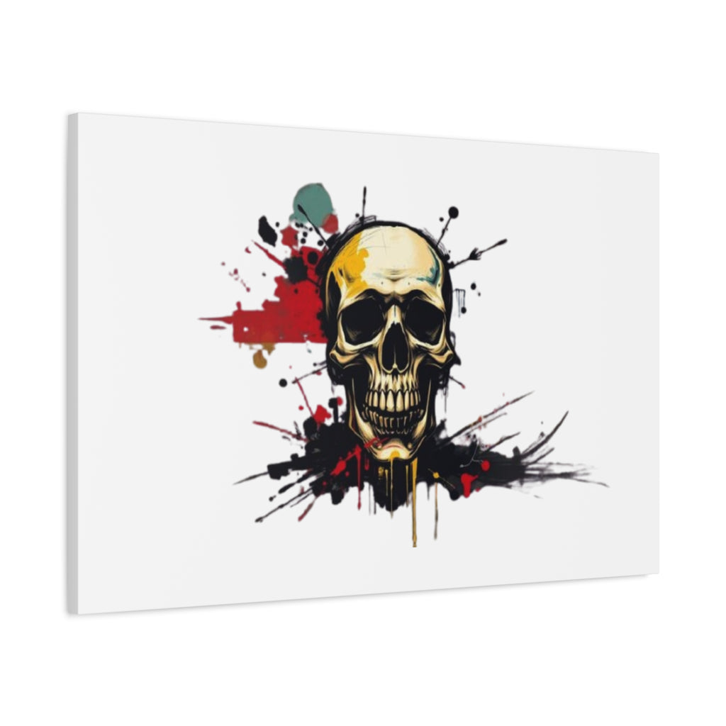 Skull Splash Art Canvas — Grunge Skull Wall Decor, Edgy Gothic Home Accent