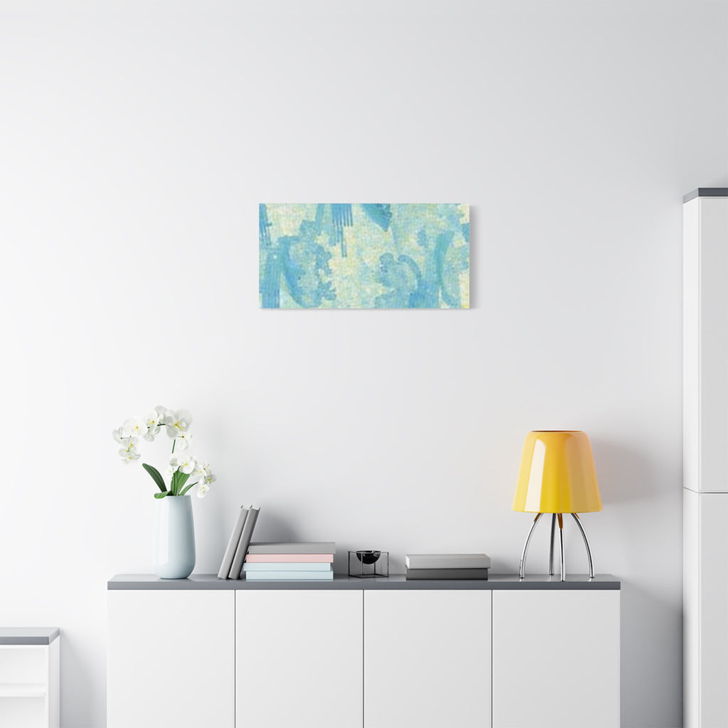 Abstract Aqua Brushstroke Canvas Print — Coastal Blue Wall Art
